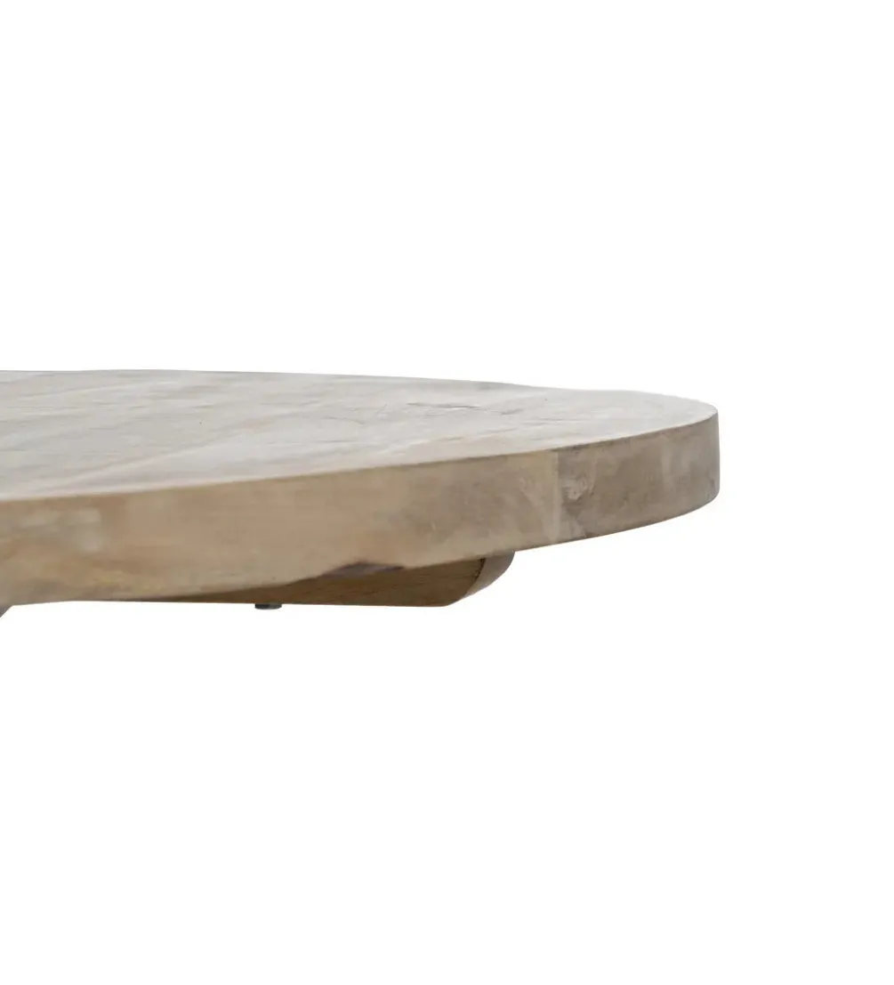 Stół WORNMIN 120 cm drewno mango przecierana biel