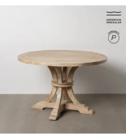 Stół WORNMIN 120 cm drewno mango przecierana biel