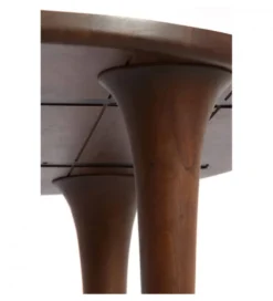 Stół ZALE 120 cm drewno akcja ciemny brązowy