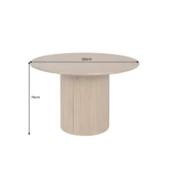 Stół z szafką TRES CHIC 120 cm drewno mango brązowy