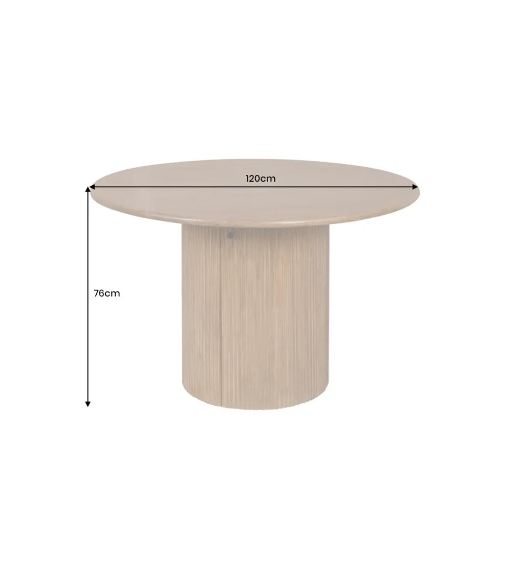 Stół z szafką TRES CHIC 120 cm drewno mango brązowy
