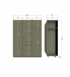 Szafa ALFIE 160 cm drewno sosny