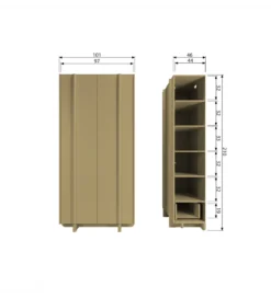 Szafa BASU 210 cm drewno sosny moss