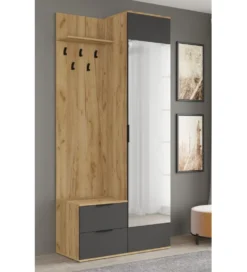 Szafa CORAL 202 cm naturalna czarna