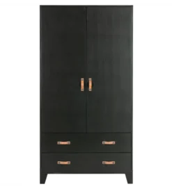 Szafa DIAN 180 cm drewno sosny czarna