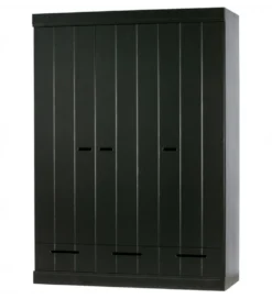 Szafa DRAWER 195 x 140 cm drewno sosna czarna