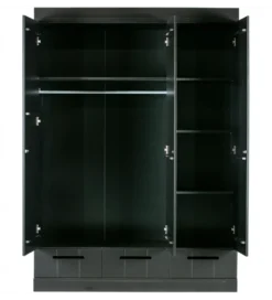 Szafa DRAWER 195 x 140 cm drewno sosna czarna