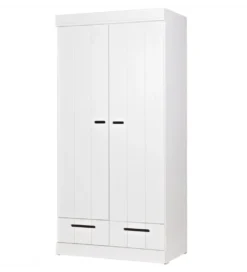Szafa DRAWER 195 x 94 cm drewno sosna biała