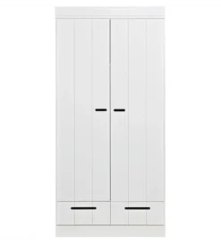 Szafa DRAWER 195 x 94 cm drewno sosna biała
