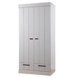 Szafa DRAWER 195 x 94 cm drewno sosna szara
