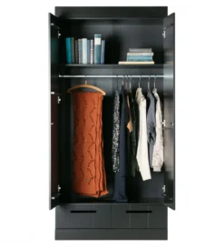 Szafa DRAWER 195 x 94 cm drewno sosna czarna