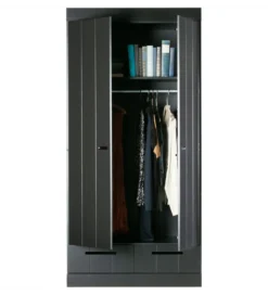 Szafa DRAWER 195 x 94 cm drewno sosna czarna