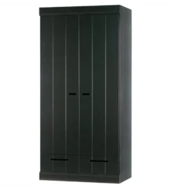 Szafa DRAWER 195 x 94 cm drewno sosna czarna