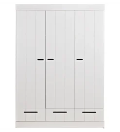 Szafa DRAWER 195 x 140 cm drewno sosna biała