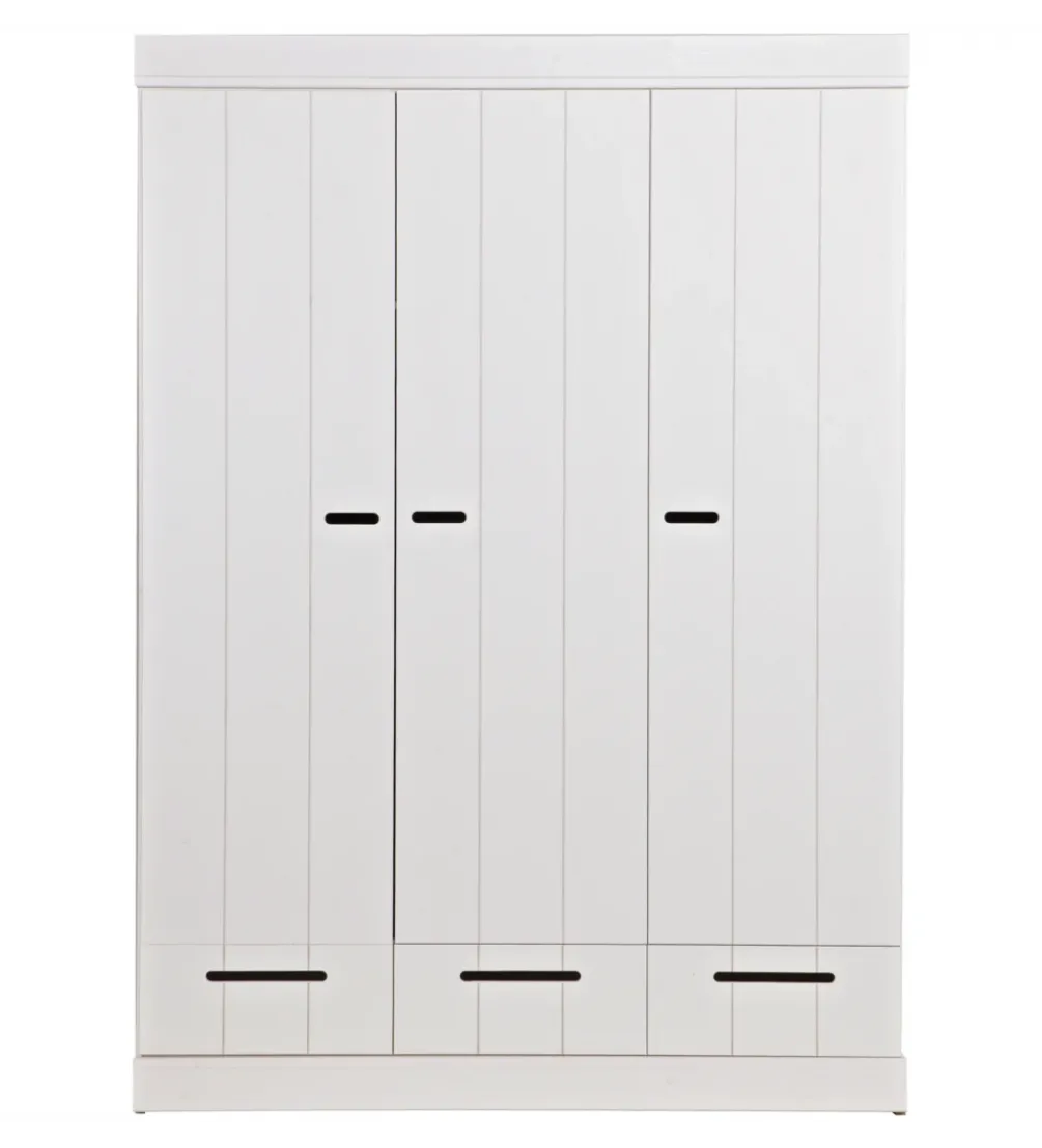 Szafa DRAWER 195 x 140 cm drewno sosna biała