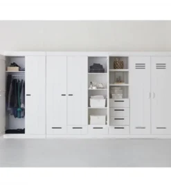 Szafa DRAWER 195 x 140 cm drewno sosna biała