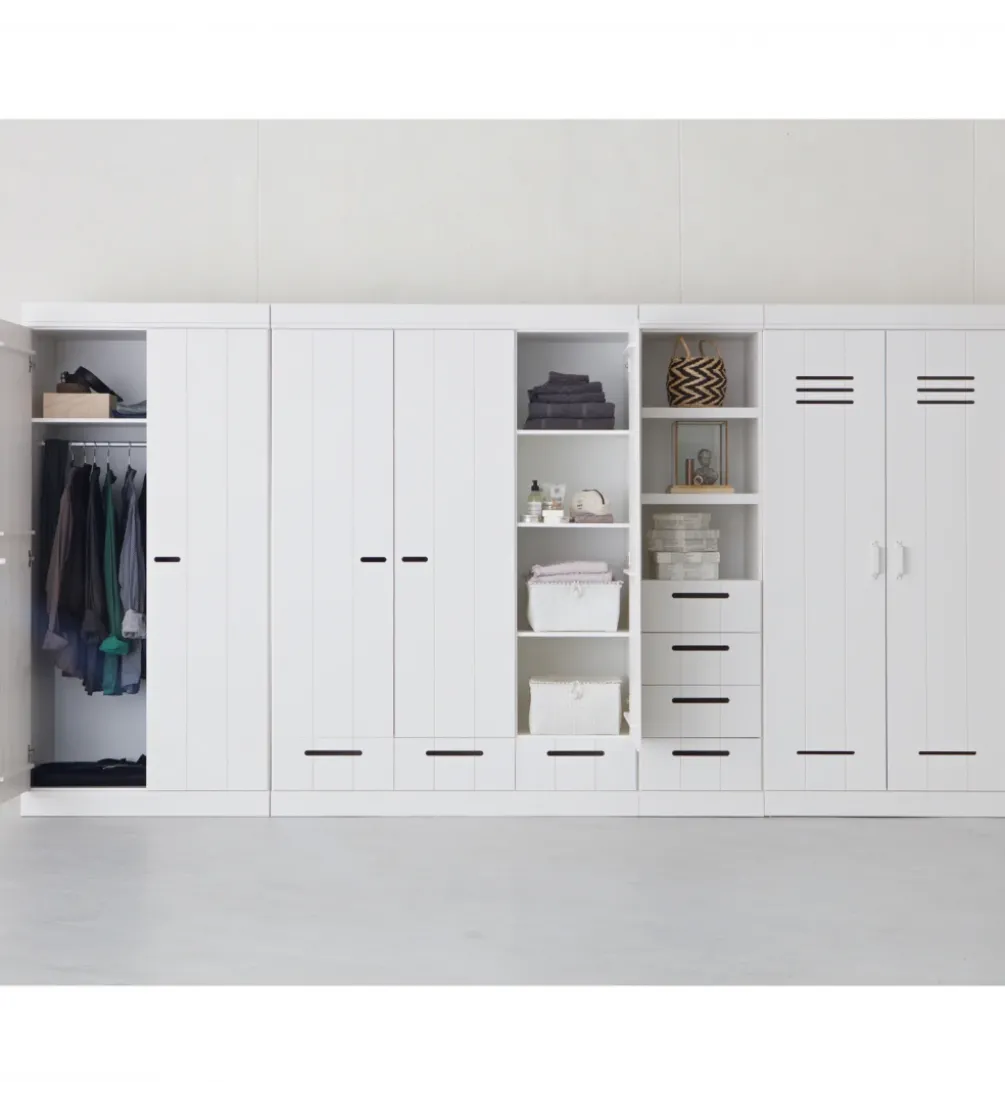 Szafa DRAWER 195 x 140 cm drewno sosna biała