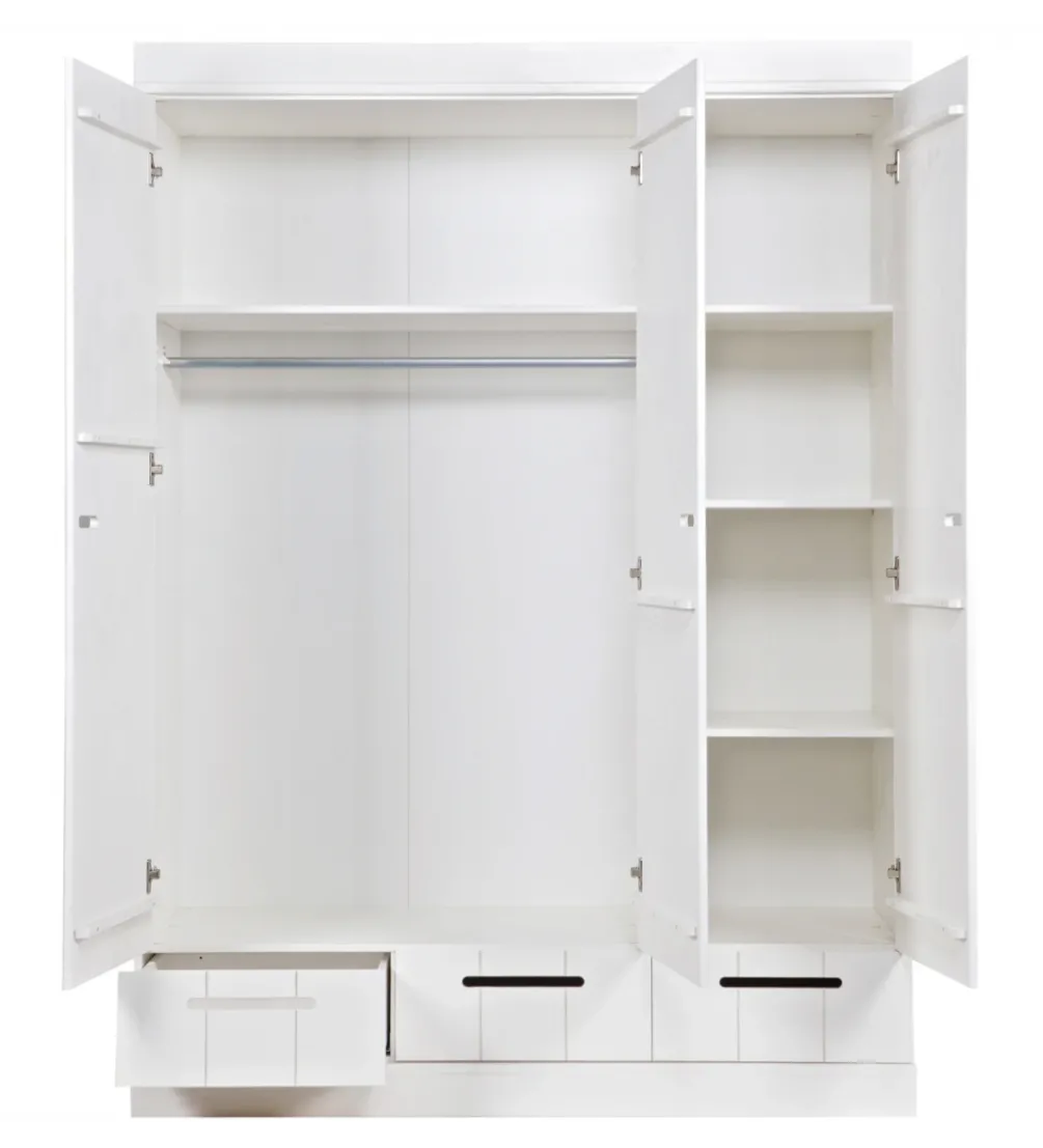 Szafa DRAWER 195 x 140 cm drewno sosna biała