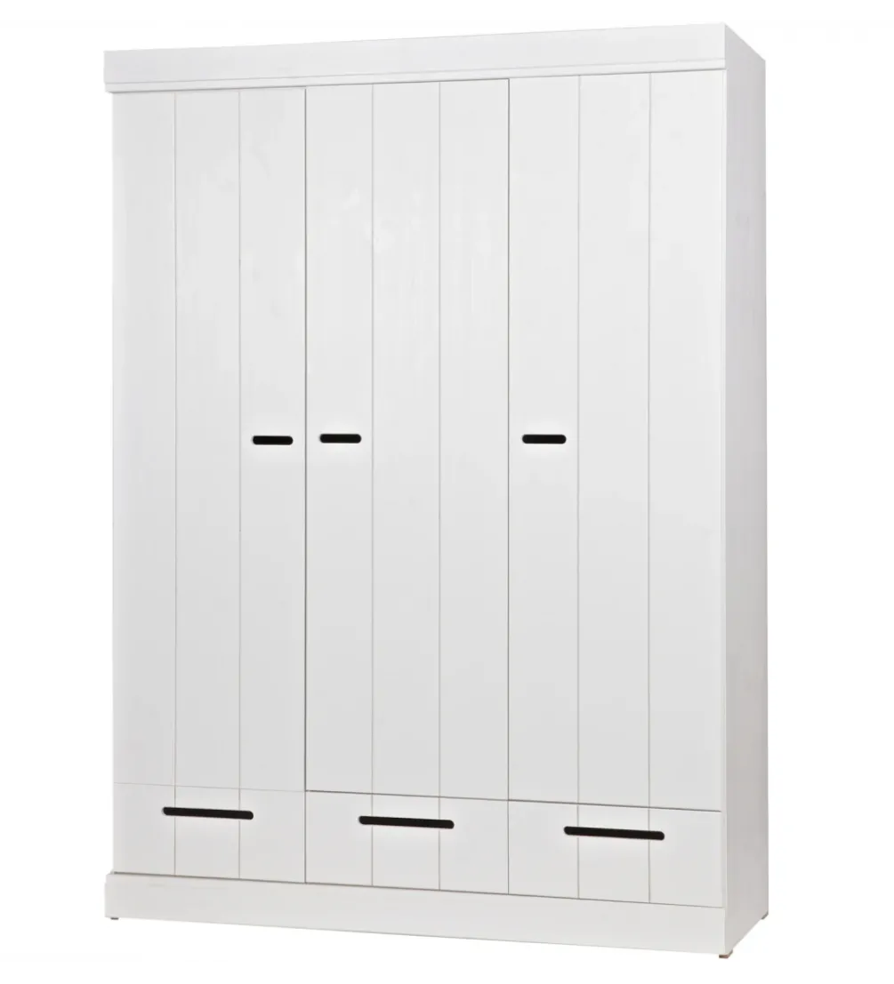 Szafa DRAWER 195 x 140 cm drewno sosna biała