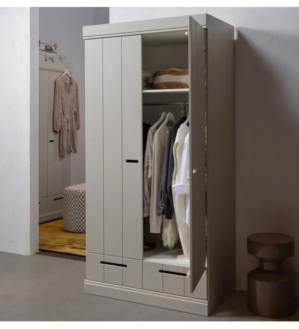 Szafa DRAWER 195 x 94 cm drewno sosna dust