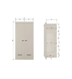 Szafa DRAWER 195 x 94 cm drewno sosna dust