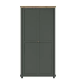 Szafa EVORA 108 cm zielona z dodatkiem koloru dąb Lefkas