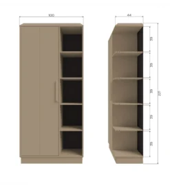 Szafa LOWEN 221 cm drewno sosny piaskowa