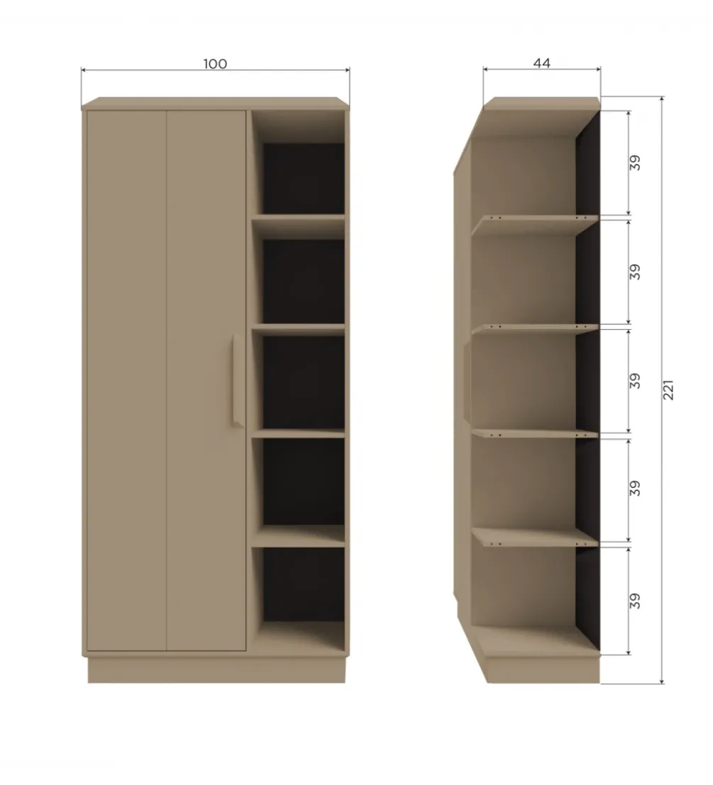 Szafa LOWEN 221 cm drewno sosny piaskowa