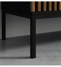 Szafa MEORATI 200 cm czarny mat/dąb artisan