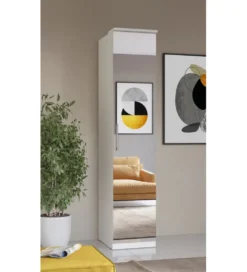 Szafa OPTIMA 45 cm biała z lustrem