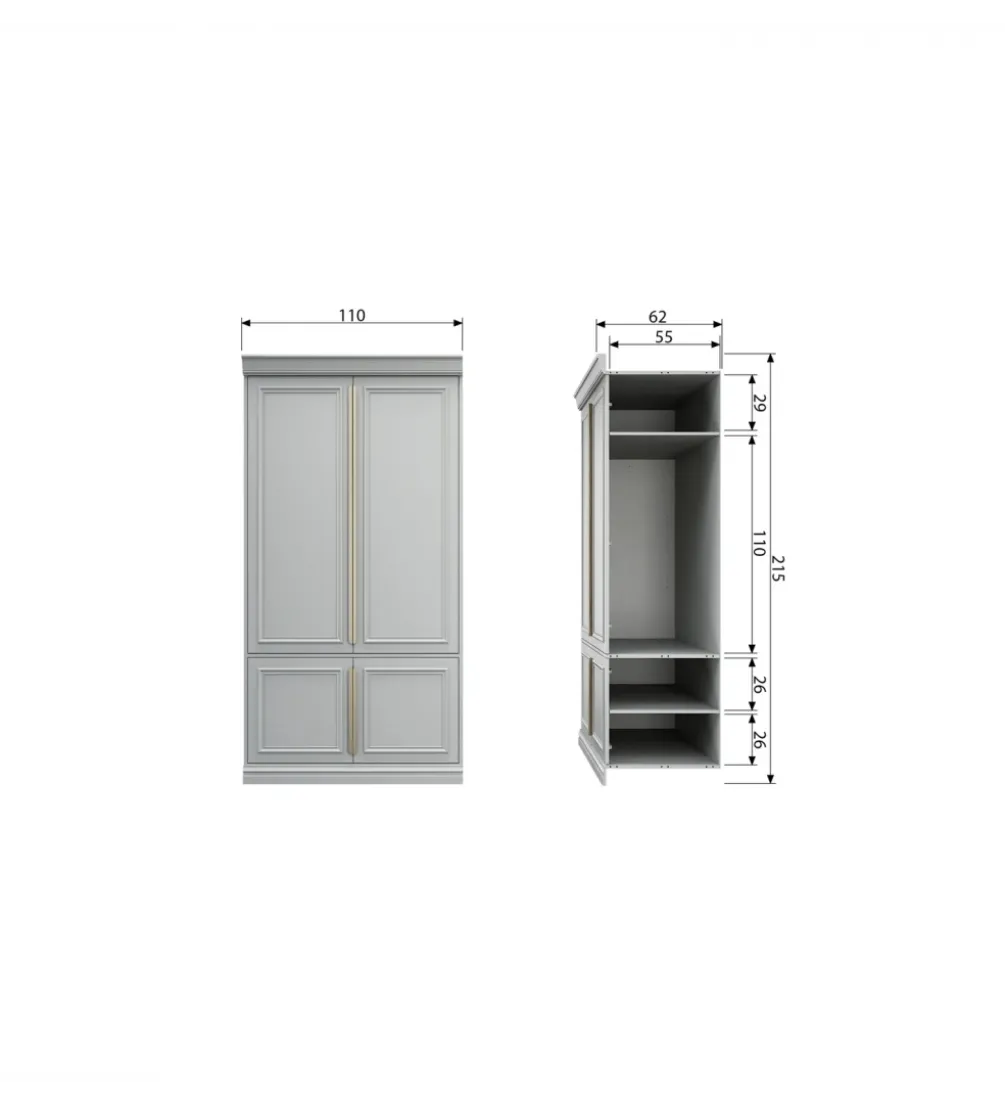 Szafa ORGANIZE 62 cm drewno sosny mist