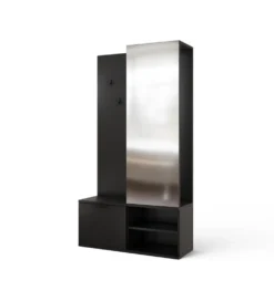 Szafa OTURRA 189 cm z lustrem czarna