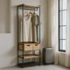 Szafa otwarta INDUSTRIAL 60 cm naturalna czarna