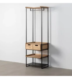 Szafa otwarta INDUSTRIAL 60 cm naturalna czarna