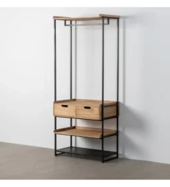 Szafa otwarta INDUSTRIAL 80 cm naturalna czarna