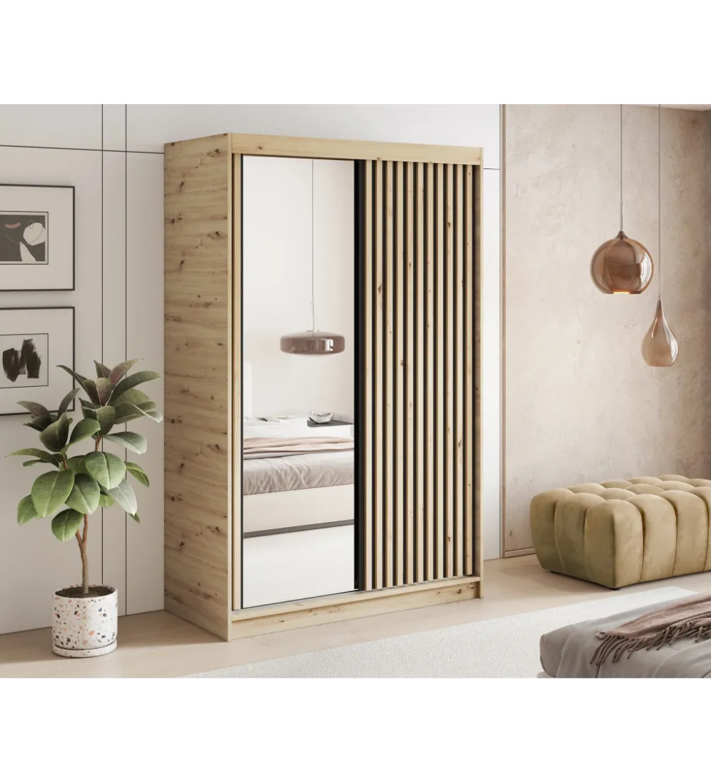 Szafa przesuwna EMERIO II 120 cm kolor dąb artisan