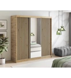 Szafa przesuwna EMERIO III 180 cm kolor dąb artisan