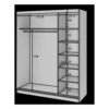 Szafa przesuwna Esville III z lustrem 180 cm w optyce Dąb artisan/Czarny mat