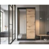 Szafa przesuwna  II 120 cm z lustrem w optyce Dąb artisan/Czarny mat