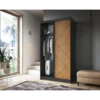 Szafa przesuwna Marrphy II 120 cm czarny/dąb caramel