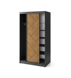 Szafa przesuwna Marrphy II 120 cm czarny/dąb caramel