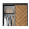 Szafa przesuwna Marrphy II 120 cm z lustrem czarny/dąb caramel