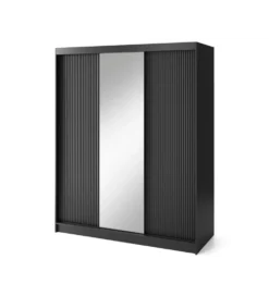 Szafa przesuwna PRESCCO III z lustrem 180 cm czarny