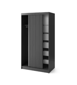 Szafa przesuwna PRESCCO II z lustrem 120 cm czarny