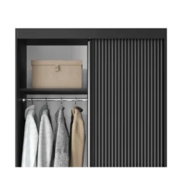 Szafa przesuwna PRESCCO II z lustrem 120 cm czarny