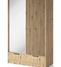 Szafa przesuwna VOODI II 120 cm z lustrem kolor dąb artisan