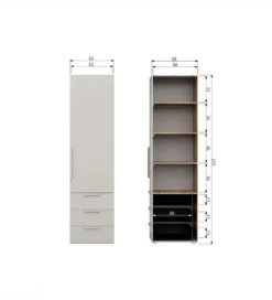 Szafa RENS 55 cm dekor orzechowy szara