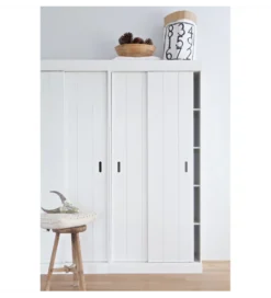 Szafa ROW 195 cm drewno sosny biała