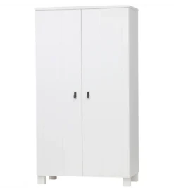 Szafa TIES 202 cm drewno sosny biała