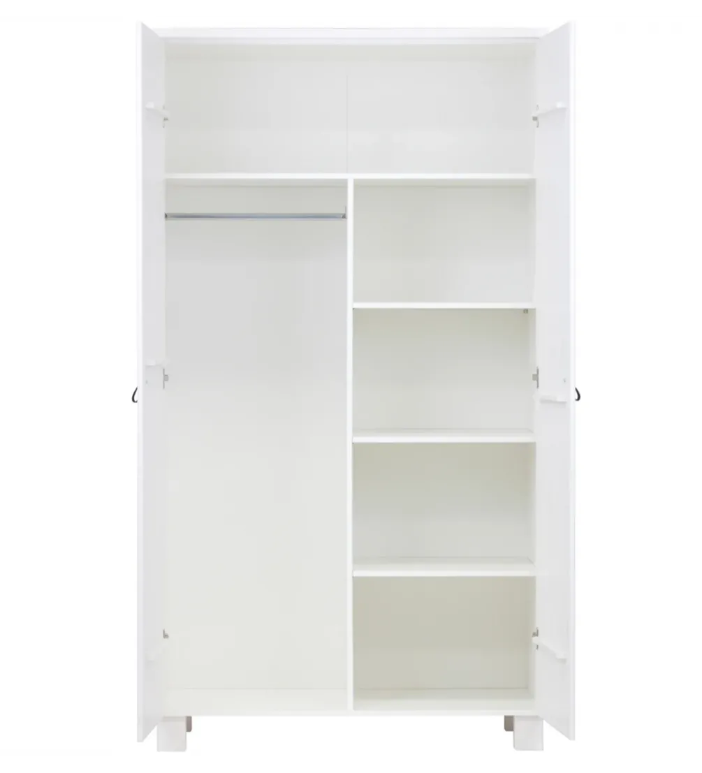 Szafa TIES 202 cm drewno sosny biała